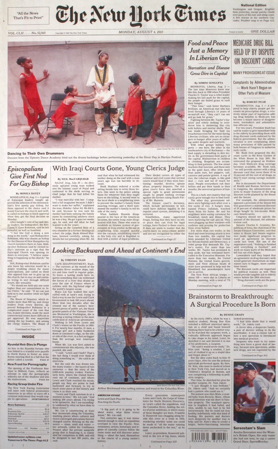 The New York Times August 2003